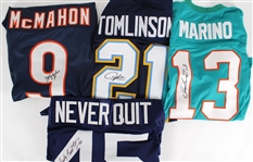 1990's-2000's Football Signed Jersey Collection - Lot of 12 w/ Dan Marino, Eric Dickerson, Tony Dorsett, Jim McMahon, LaDainian Tomlinson & More