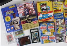 1980's-90's Baseball Football Basketball Sports Trading Cards MASSIVE Collection - Lot of Thousands w/ Complete Sets, Unopened Packs, Hobby Boxes & More