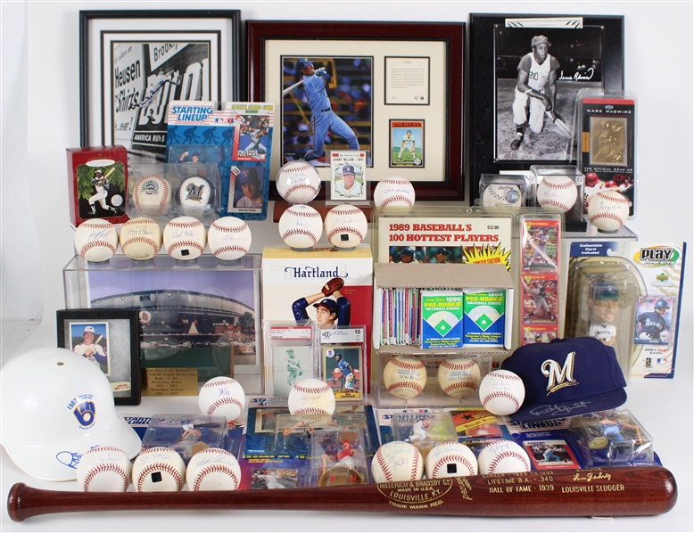 1950s-2000s MLB Programs, Starting Line Ups, Signed Baseballs & more (Lot of 40+)