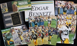 1990s Green Bay Packers & Hockey Memorabilia Collection - Lot of 100+ w / Edgar Bennett Photos, Hockey Sticks & More