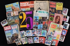 1950s-90s Magazine Collection w/ Baseball Trading Cards (Lot of 200+)