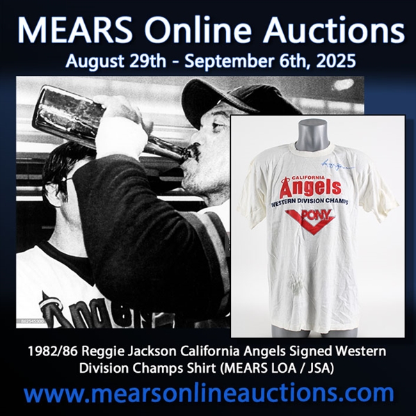1982/86 Reggie Jackson California Angels Signed Western Division Champs Shirt (MEARS LOA / JSA)