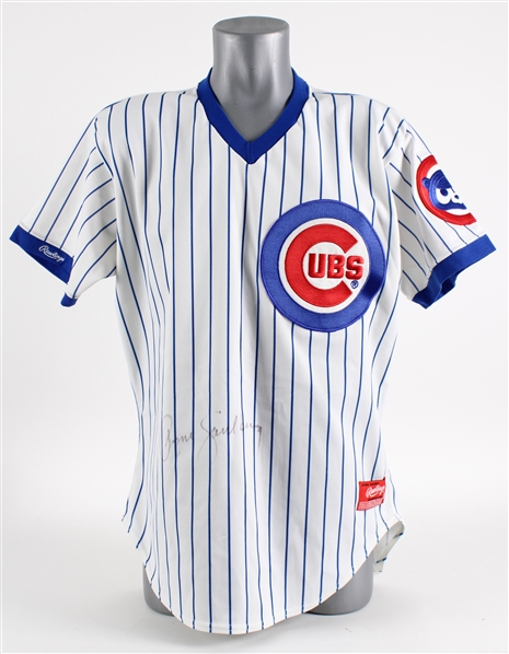 1987-89 Ryne Sandberg Chicago Cubs Signed Professional Model Home Jersey (MEARS LOA / JSA)
