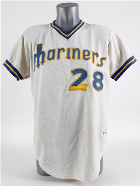 1977 Vada Pinson Seattle Mariners Spring Training Home Jersey (MEARS LOA)