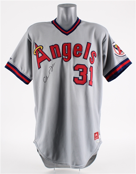 1987 Chuck Finley California Angels Signed Game Worn Road Jersey (MEARS LOA / JSA)