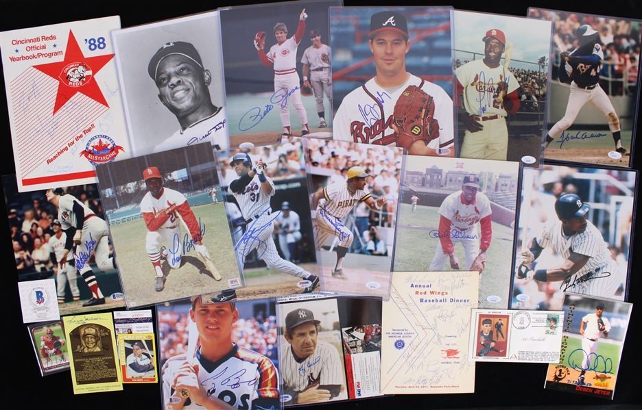 1960-2020s Massive Baseball Signed Photo Collection - Lot of 150 w/ Hank Aaron, Ernie Banks, Yogi Berra, Larry Doby, Mickey Mantle, Willie Mays, Pete Rose & More