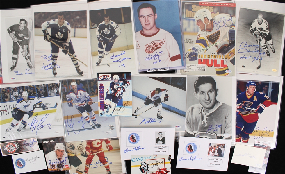 1970s-2000s Hockey Signed Photo Collection - Lot of 105 w/ Wayne Gretzky, Gordie Howe, Bobby Hull, Brett Hull, Guy LaFleur, Patrick Roy & More