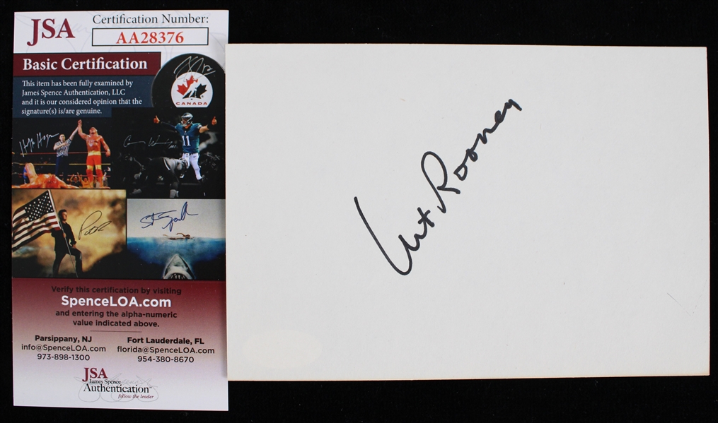 1933-88 Art Rooney Owner Pittsburgh Steelers Autographed 3"x5" Piece of Paper *JSA*