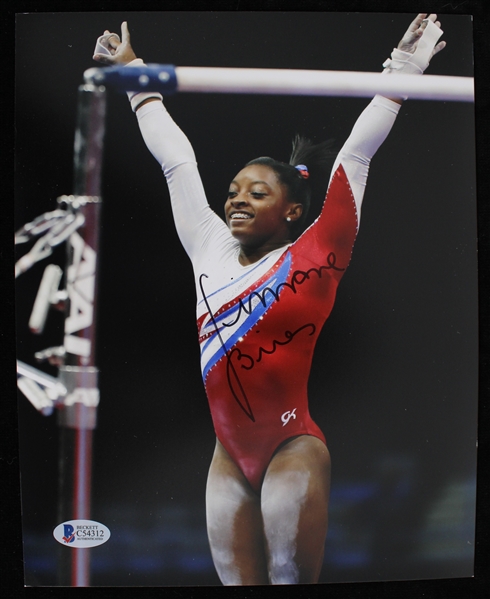 2013-24 Simone Biles US Gymnast Autographed 8"x10" Color Photo *Beckett*