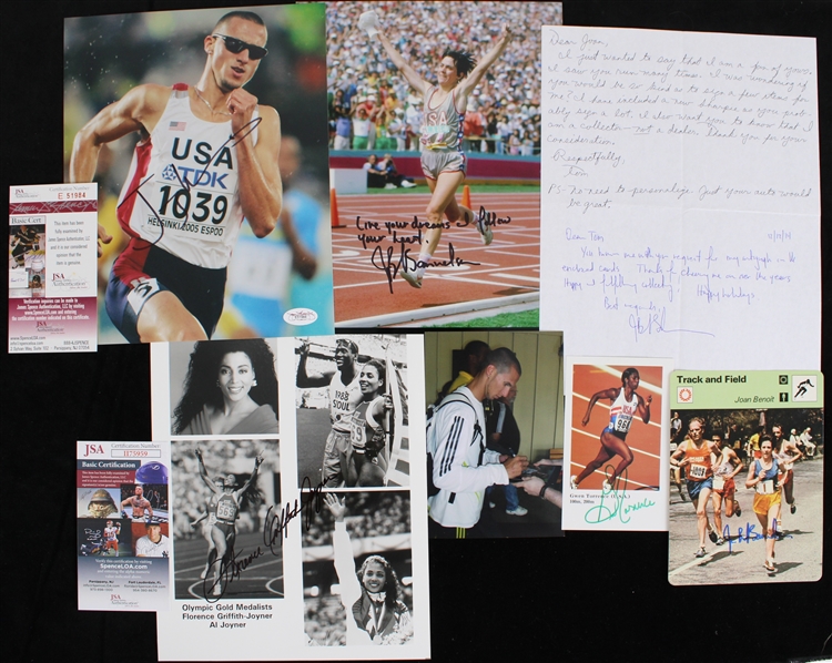 1970s-2010s Joan Benoit Jeremy Wariner Florence Griffith-Joyner & More Track Field Athletes Signed 8x10 Photos  (Lot of 10)