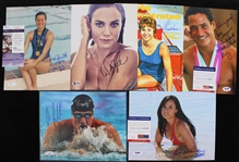 1960's-2020's Greg Louganis, Amanda Beard, Ryan Lochte  & More Swimmers Signed 4x6 and 8x10  Photos (Lot of 20)