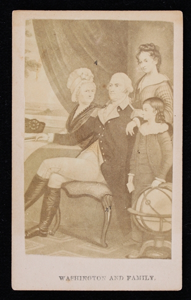 1880s George Washington Family 2.5"x4" B&W  CDV Photographic Print (Blank Back)