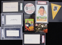 1910's-2003 Harry Hooper Boston Red Sox, Bob Feller, Lou Boudreau Signed Postcards & more (PSA Slabbed) (Lot of 19)