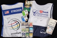 1990's-2000's Golf Memorabilia Collection - Lot of 90 w/ Signed Golf Balls, Greater Milwaukee Open Volunteer Passes, Caddy Vests & More (JSA)