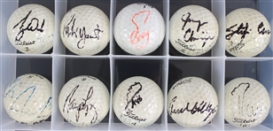 1990's-2000's Golf Memorabilia Collection - Lot of 90 w/ Signed Golf Balls, Greater Milwaukee Open Volunteer Passes, Caddy Vests & More (JSA)