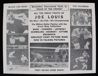 1953 Joe Louis Roar of the Crowd Documentary Flyer