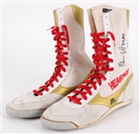 1982-86 Thomas Hearns Signed Mizuno Fight / Practice Worn Boxing Shoes (MEARS LOA) *JSA*