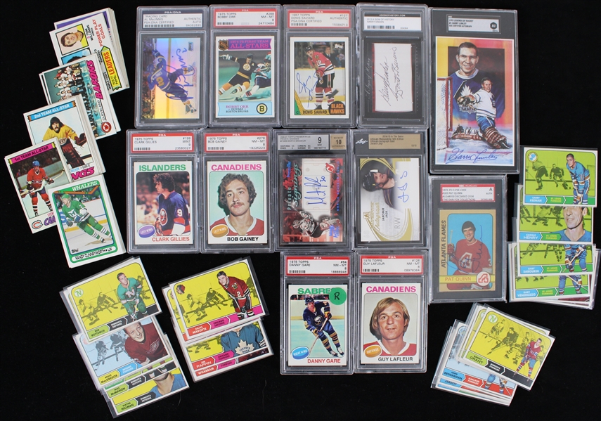 1970s-2010s Hockey Trading Card Collection - Lot of 500 w/ 12 Slabbed