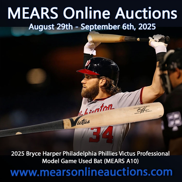 2025 Bryce Harper Philadelphia Phillies Victus Professional Model Game Used Bat (MEARS A10)