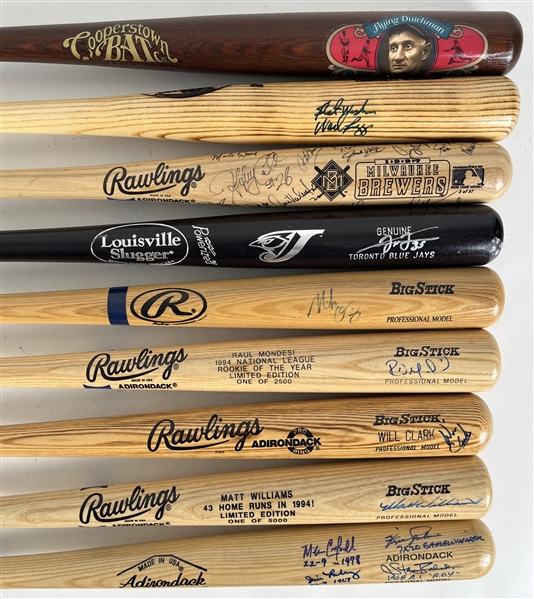 1980s-1990s Signed Baseball Bat Collection - Lot of 9 w/ Frank Thomas, Wade Boggs, Will Clark & More (JSA) 
