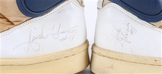1984-86 Isiah Thomas Detroit Pistons Signed Converse Game Worn Sneakers (MEARS LOA) *Full JSA Letter*