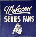 1957-58 Milwaukee Braves Milwaukee County Stadium 34" x 34" Welcome Series Fans World Series Banner (MEARS LOA)