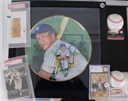 1970s-2000s MLB Collection w/ Stan Musial 16x20 Signed Framed Print, Signed Baseballs, Trading Cards & more (Lot of 40+) 