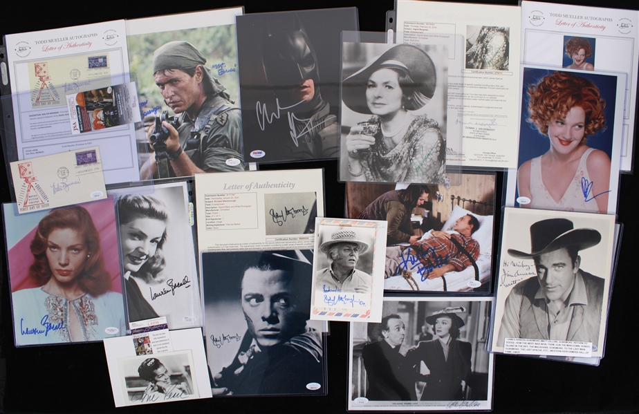 1960s-2010s Celebrity Signed 8x10 Photos w/ Joan Crawford, Drew Barrymore & more (Lot of 45+)