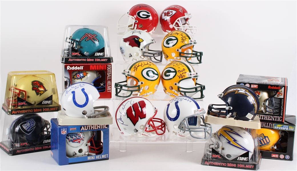 1990s NFL Signed Jersey, Mini Helmets w/ Fuzzy Thurston, Lynn Dickey, Hornung & more (Lot of 50+)(JSA)