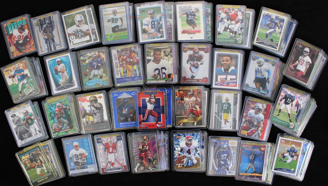 1980s-2010s Rookie Football Trading Card Collection - Lot of 600+ w/ Troy Aikman, Drew Brees, Eric Dickerson, Brett Favre, Larry Fitzgerald, Doug Flutie & More