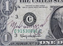 1963-81 Muhammad Ali (d.2016) Signed $1 Bill and 8x10 B&W Photo *JSA*