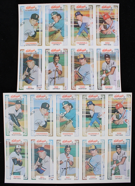 1983 MLB Kelloggs Cards Uncut Sheets (Lot of 2)