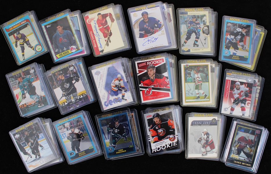 1970s-2010s Hockey Trading Card Collection - Lot of 600+ w/ Rookie Cards, Signed Cards, Jersey Relic Insert Cards & More