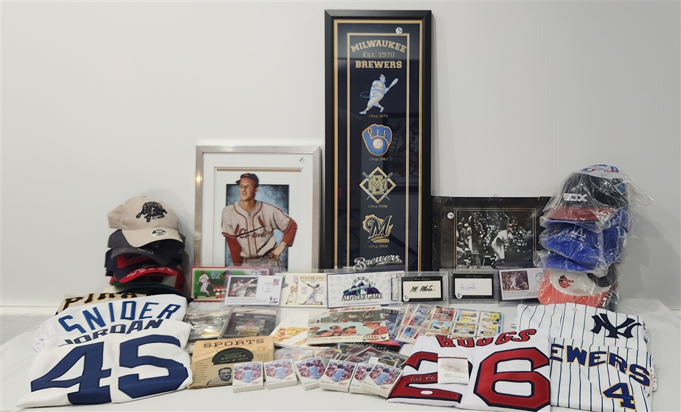 1960s-Present Signed Baseballs, Caps, Jerseys, Programs, Cards and more(Lot of 130+)