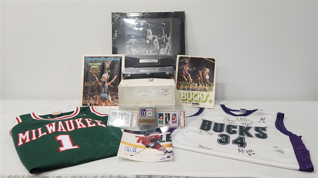 1980-1990s Basketball and Hockey Memorabilia (Lot of 10+)(JSA)