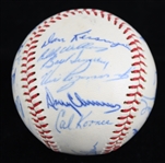 1965 Chicago Cubs Team Signed ONL Giles Baseball w/ 25 Signatures Including Ernie Banks, Ron Santo, Billy Williams & More *Full JSA Letter*