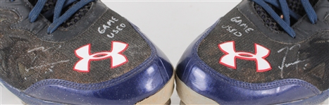 2014 Freddie Freeman Atlanta Braves Signed Under Armour Game Worn Cleats (MEARS LOA / JSA)