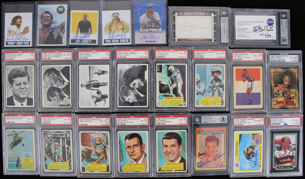 1910s-2010s Wrestling Hollywood Musicians Politics Americana Trading Card Collection - Lot of 150+