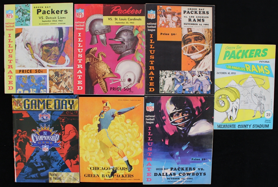 1952-97 Green Bay Packers Mobil Art Print & Game Program Collection - Lot of 15