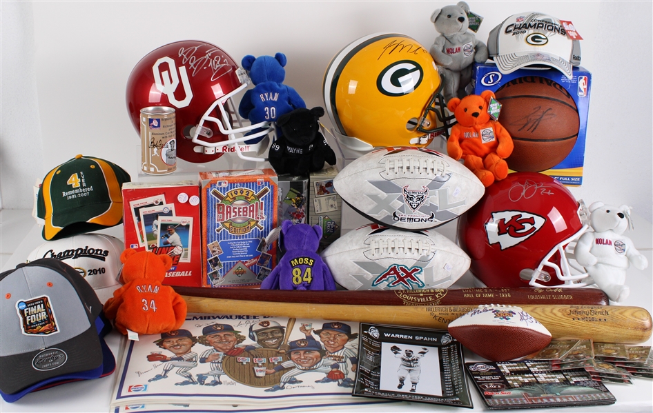 1990s Baseball Trading Cards, Signed Football Helmets, Starting Line Ups & more (Lot of 150+)