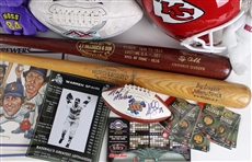 1990s Baseball Trading Cards, Signed Football Helmets, Starting Line Ups & more (Lot of 150+)