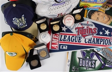 1990s Baseball Trading Cards, Signed Football Helmets, Starting Line Ups & more (Lot of 150+)