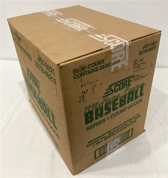 1991 Score Baseball Series 1 Sealed Case 20/36 Count 