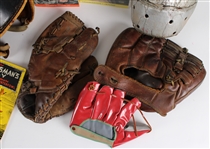 1940s-1990s Leather Football Helmets, Vince Lombardi 20x26 LE Prints, Mitts & more (Lot of 20)