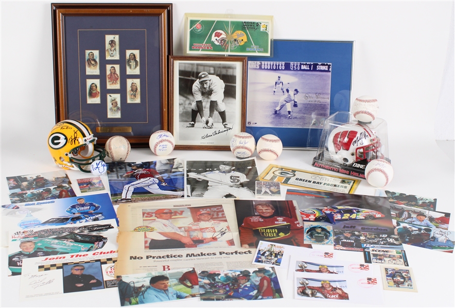 1990s-2010s Signed Baseballs, Photos, Mini Helmets w/ Robin Yount, Gilbert Brown & more (Lot of 30+)