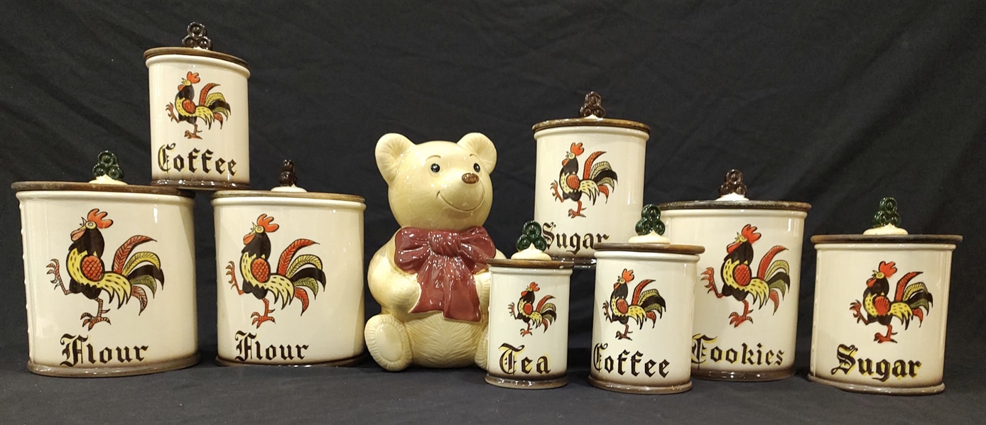 Vintage Rooster Pattern Dishware Metlox Poppytrail (Lot of 25)