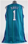 2001-02 Baron Davis Charlotte Hornets Signed Game Worn Road Jersey (MEARS A5 / JSA)