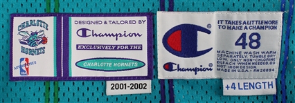 2001-02 Baron Davis Charlotte Hornets Signed Game Worn Road Jersey (MEARS A5 / JSA)