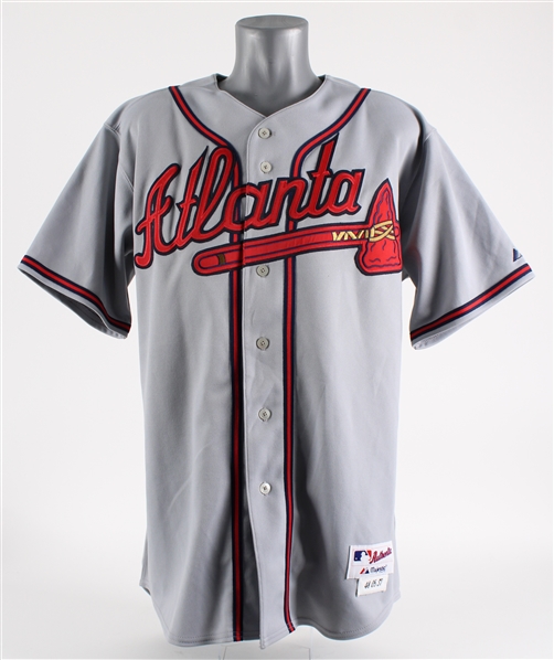 2005 Andruw Jones Atlanta Braves Signed Game Worn Road Jersey (MEARS A5) *JSA*