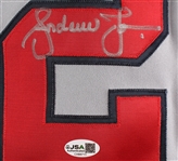 2005 Andruw Jones Atlanta Braves Signed Game Worn Road Jersey (MEARS A5) *JSA*